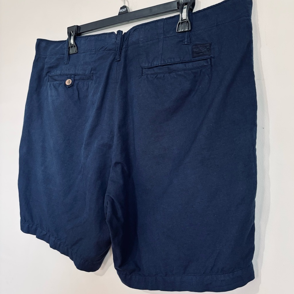 Polo Ralph Lauren Men’s 38 Mid Rise Straight Fit Navy Blue Linen Cotton Shorts - Picture 6 of 16